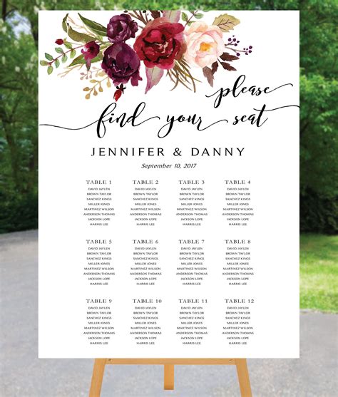 versace wedding find your seat templates|Free custom printable wedding seating chart templates .